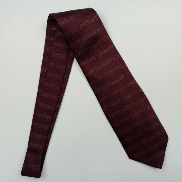 Savile Row Red Silk Tie Italy USA 56.5 3 5/8 - Picture 6 of 6